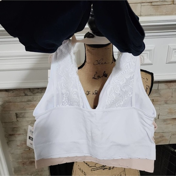 Laura Ashley lace 3pk active athletic workout lounge bras bralettes plus size - Picture 3 of 8